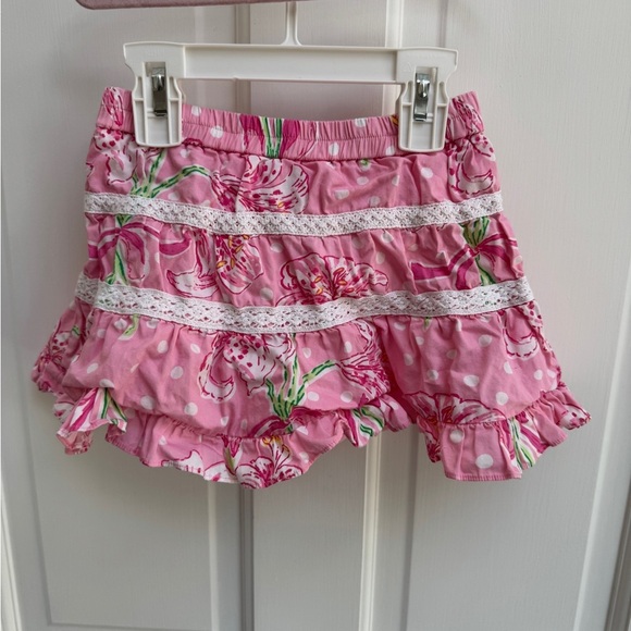 Lilly Pulitzer 3T Girls Pink & White Floral Ruffle Skirt - Picture 5 of 6